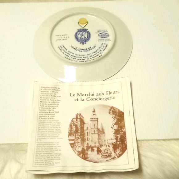 Le Marche Aux Fleurs Et La Conciergerie Collector Plate - Picture 9 of 12